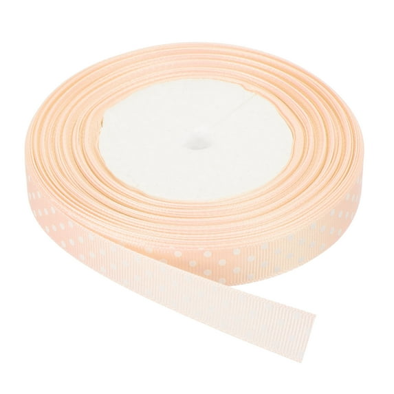 Uxcell Grosgrain Ribbons with White Dots Ribbon Bow Decoration Crafts Gift Wrapping Wedding Orange Pink 25 Yards 5/8 Inch