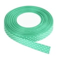 thumbnail image 1 of Uxcell Grosgrain Ribbons with White Dots Ribbon Bow Decoration Crafts Gift Wrapping Wedding Green Blue 50 Yards 3/4 Inch, 1 of 5