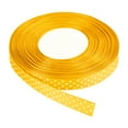 thumbnail image 1 of Uxcell Grosgrain Ribbons 50 Yards 5/8" Bright Yellow with White Dots Ribbon Bow, 1 of 5