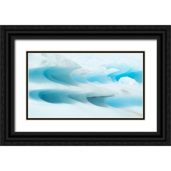 Gross, Benny 14x10 Black Ornate Wood Framed with Double Matting Museum Art Print Titled - Glacier In The Land Of Fire (Tierra Del Fuego)