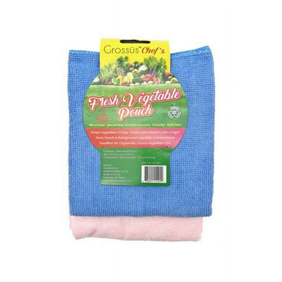 Grossus Two Pack Microfiber Vegetable Pouch in Assorted Color - Pack of 42