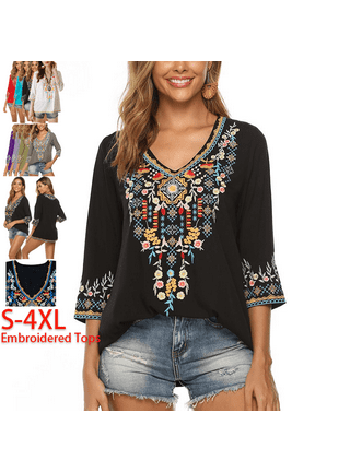 Mexican blouses walmart best sale