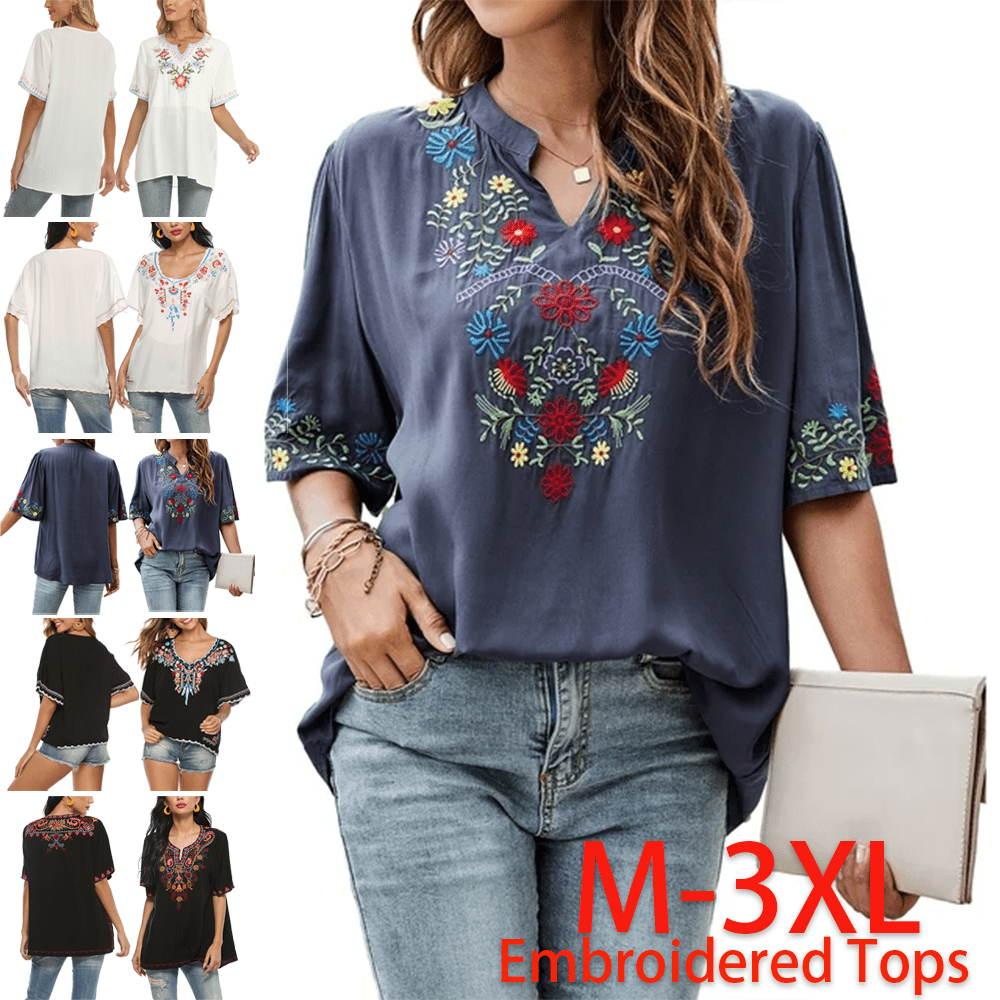 women's short sleeve peasant tops