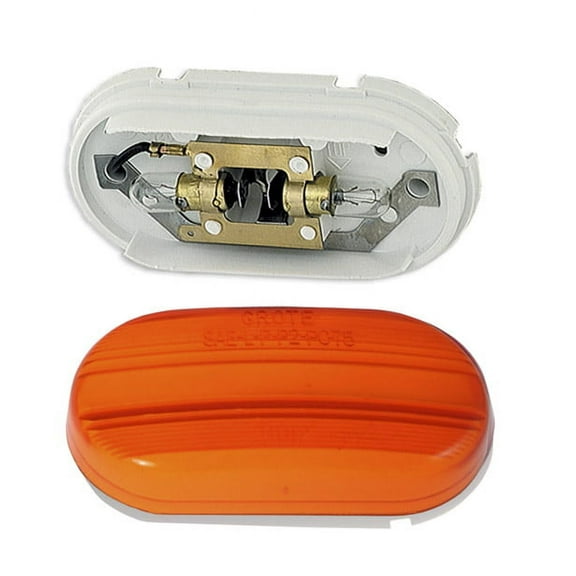 Grote 45263 Two-Bulb Oval Pigtail-Type Clearance Marker Light (Optic Lens)