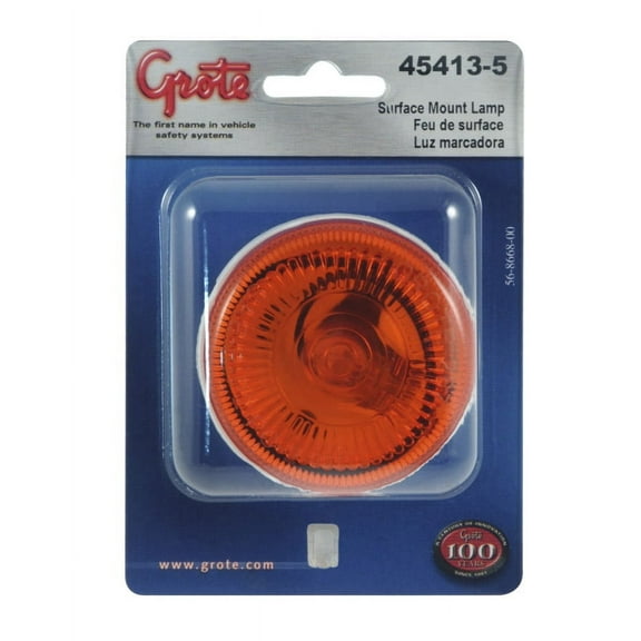 Grote 45413-5 Yellow 2 1/2" Surface-Mount Single-Bulb Clearance Marker Light