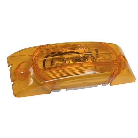 Grote 45443 2 Bulb Turtleback Clearance Marker Light No-Splice Optic Lens Amber