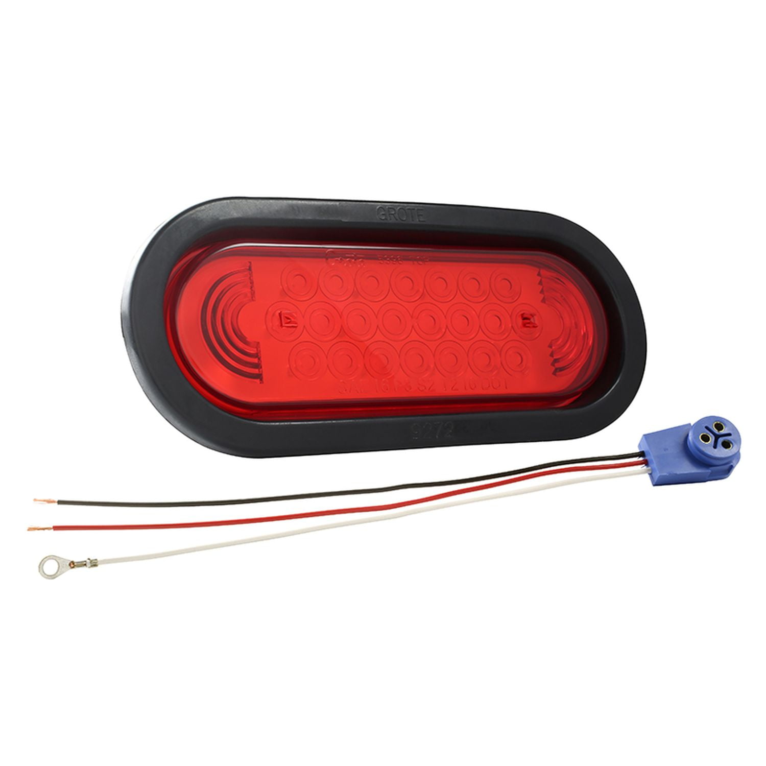 Grote 53122 Stop/Tail/Turn Red Led Oval Kit(53962+92420+67005)