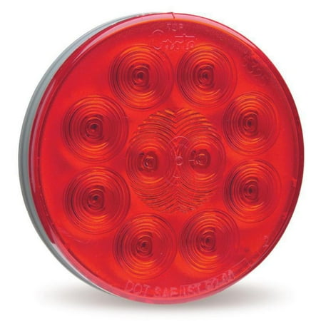 Grote SuperNovaA? 4" 10-Diode Pattern LED Stop / Tail / Turn Lamp, Round, Red - Single System, Hard-Wired, 1 each, sold by each