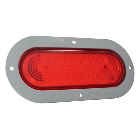 Grote 53592 SuperNova Oval LED Stop Tail Turn Light - Gray Theft-Resistant Flange, Red