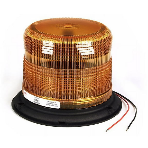 Grote 78853 Emergency Lighting, Yel, Medium Dome, Led Beacon, 3 Bolt/1" Pipe Mount, Class Ii