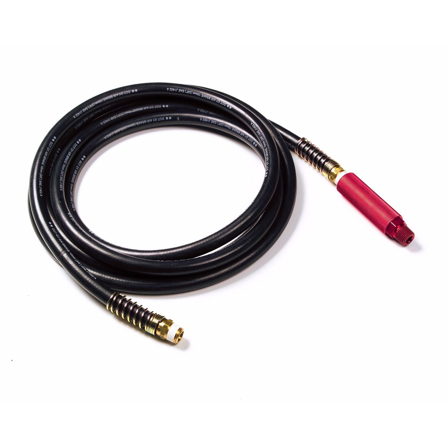 Grote 81-0112-GR 12', Rubber Air Hose ;  Black With Red Anodized Grip