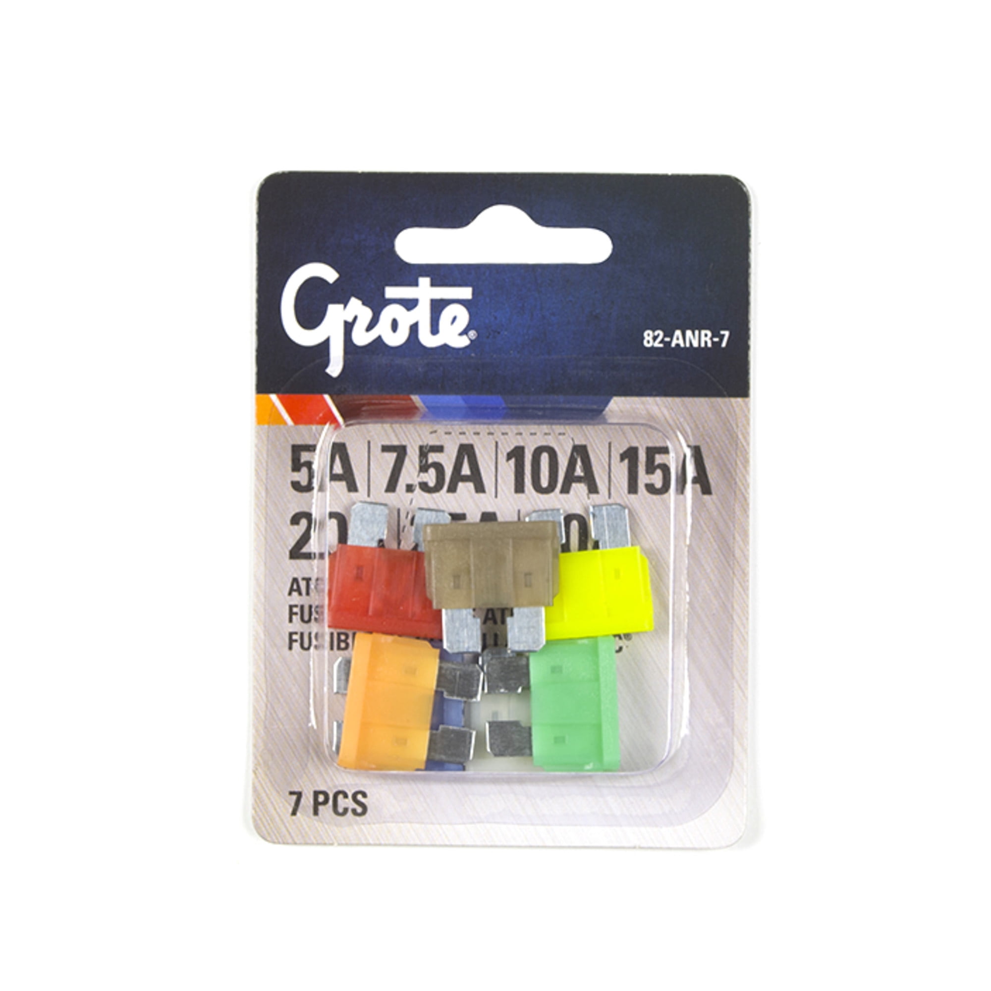 Grote 82-ANR-7 Fuse Assortment Kit - 7-Pack (5A, 7.5A, 10A, 15A, 20A, 25A, 30A)