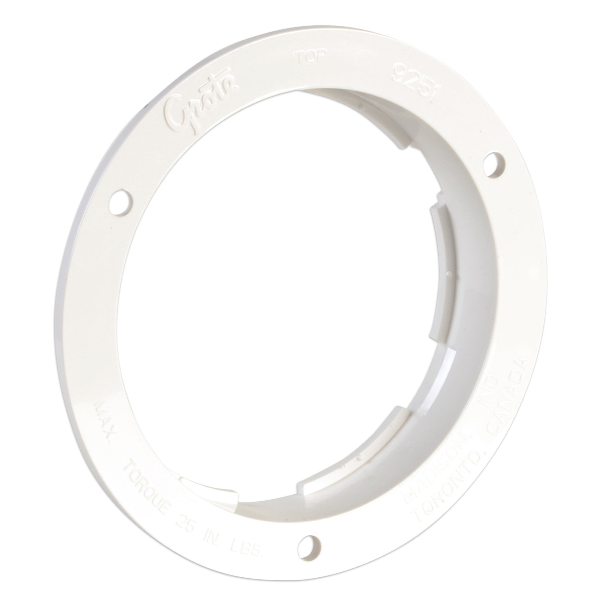 Grote 92510 Theft-Resistant Flange for 4" Round Lights - White