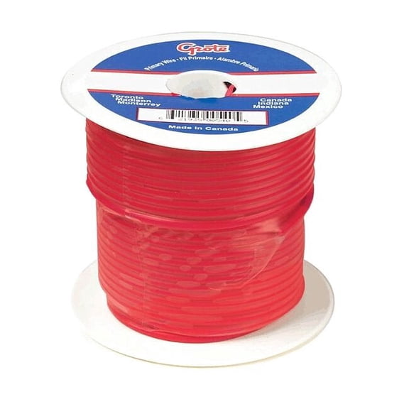 Grote Primary Wire, GPT, 6 AWG, Copper, Red, PVC Jacket, Stranded 89-3000