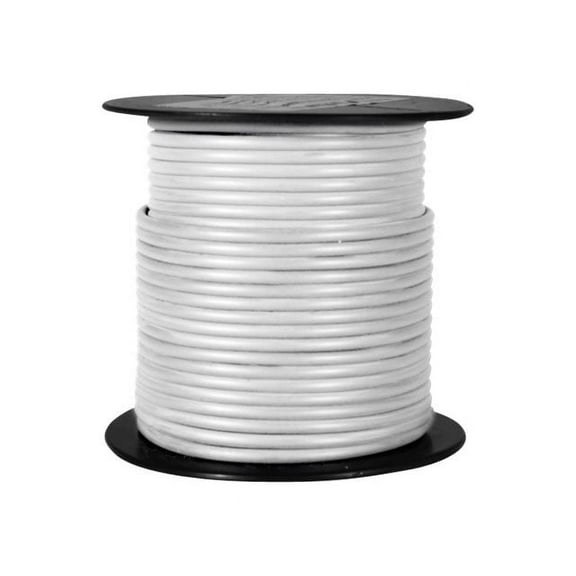 Primary Wire, GPT, 14 AWG, 1C C, White, PVC, Stranded, 60V, 100 ft.