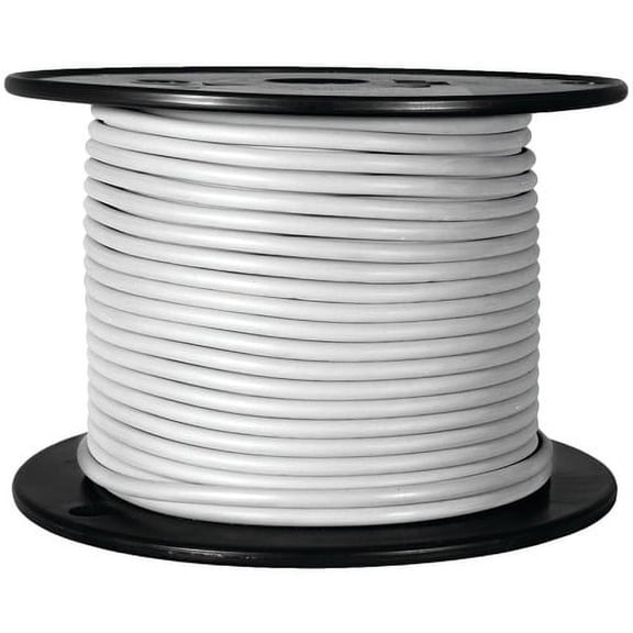 Grote Primary Wire,16 AWG,1 Cond,100 ft,White 87-8007