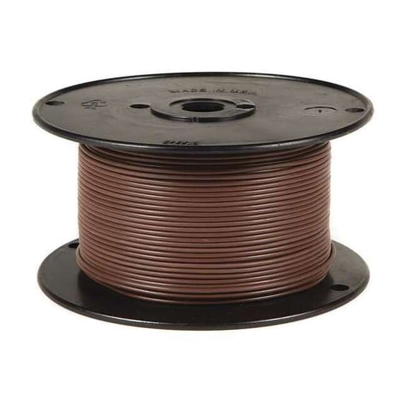 Primary Wire, GPT, 18 AWG, 1C C, Brown, PVC, Stranded, 60V, 100 ft.