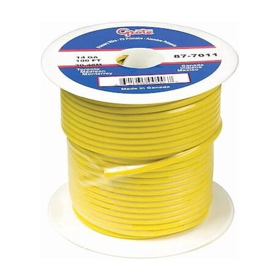 Primary Wire, GPT, 12 AWG, Copper, Yellow, PVC Jacket, Stranded 89-6011
