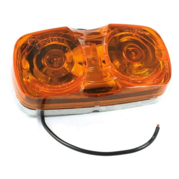 Grote Two-Bulb Square-Corner Clearance Marker Light, Die-Cast, Yellow