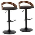 thumbnail image 1 of Grotto Adjustable Bar Stool, Black Bar Stools, Bar Chairs, Swivel Bar Stools, Bar Stools Set of 2, Bar Stools for Kitchen Counter (Walnut Wood, Brown), 1 of 6