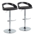 thumbnail image 1 of Grotto Adjustable Bar Stool, Chrome Bar Stools, Bar Chairs, Swivel Bar Stools, Bar Stools Set of 2, 1 of 6