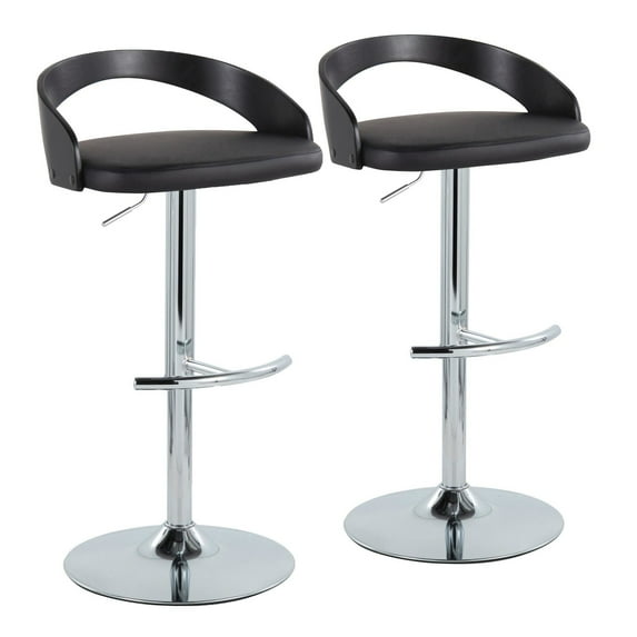 Grotto Adjustable Bar Stool, Chrome Bar Stools, Bar Chairs, Swivel Bar Stools, Bar Stools Set of 2