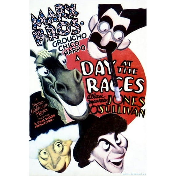 Groucho Marx and Chico Marx and Harpo Marx in A Day at the Races 24x36 Poster