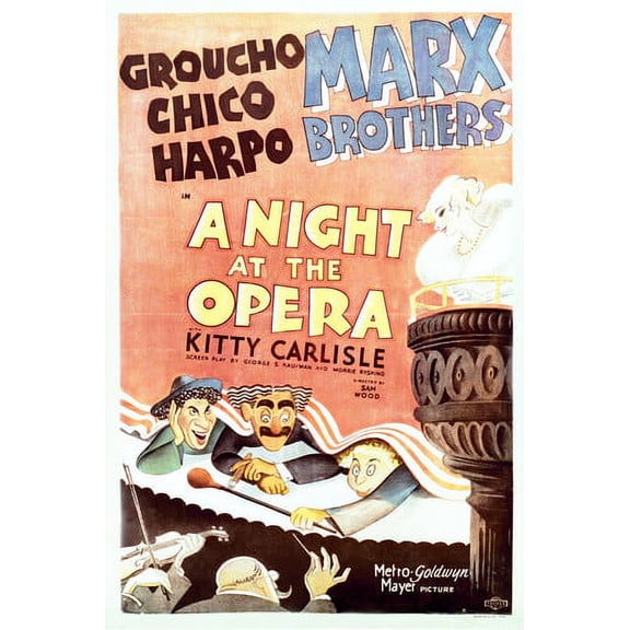 Groucho Marx and Chico Marx and Harpo Marx in A Night at the Opera 24x36 Poster