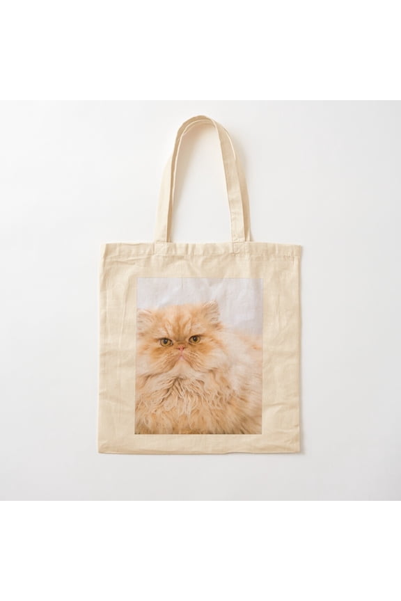 Grouchy Cat Canvas Canvas Tote Bags, Reusable Shopping Bag