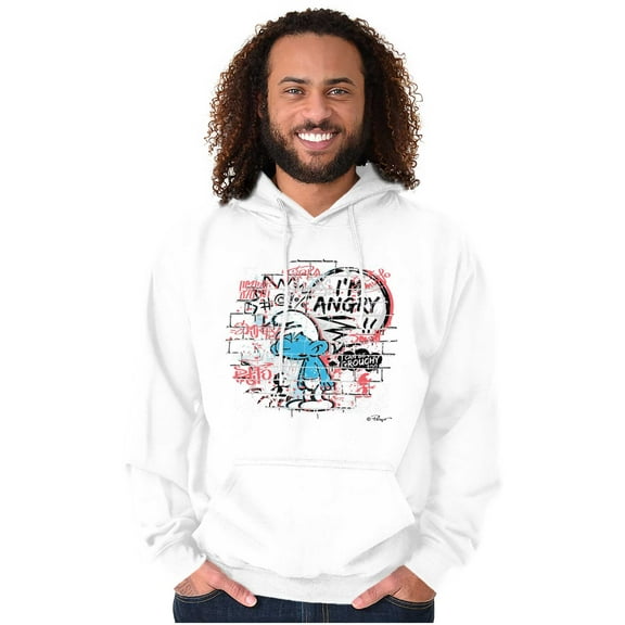 Grouchy Smurf Angry Cranky Cartoon Hoodie Sweatshirt Women Men Brisco Brands M