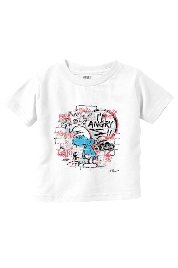 Grouchy Smurf Angry Cranky Cartoon Toddler Boy Girl T Shirt Infant Toddler Brisco Brands 2T