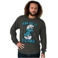 thumbnail image 1 of Grouchy Smurf Ask Me If I Care Grump Long Sleeve TShirt Men Women Brisco Brands S, 1 of 6