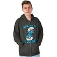 thumbnail image 1 of Grouchy Smurf Ask Me If I Care Grump Zip Up Hoodie Men's Women's Brisco Brands S, 1 of 6