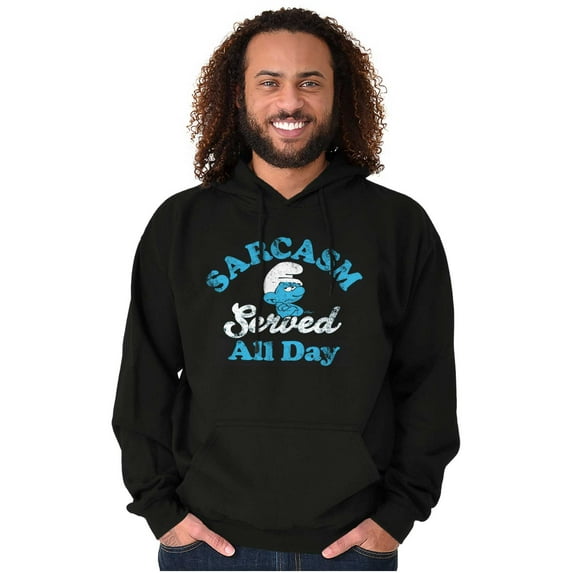 Grouchy Smurf Sarcasm All Day Cartoon Hoodie Sweatshirt Women Men Brisco Brands M
