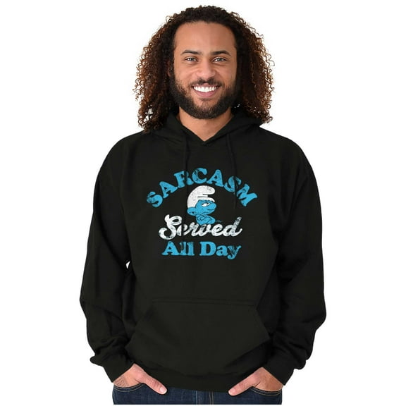 Grouchy Smurf Sarcasm All Day Cartoon Hoodie Sweatshirt Women Men Brisco Brands S