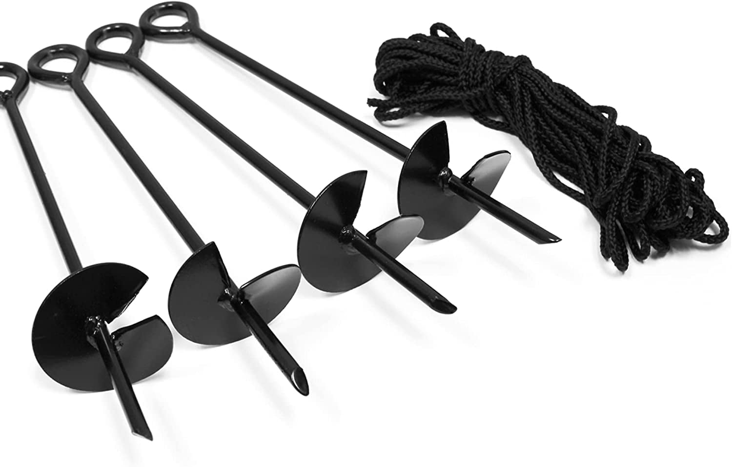 Ground Anchor Kit,15Inch Steel Powder Coated, Auger Style W/100 Feet