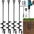 Ground Anchors Heavy Duty, Swing Set Anchor Kit 18 Inch 4 Pack Screw in