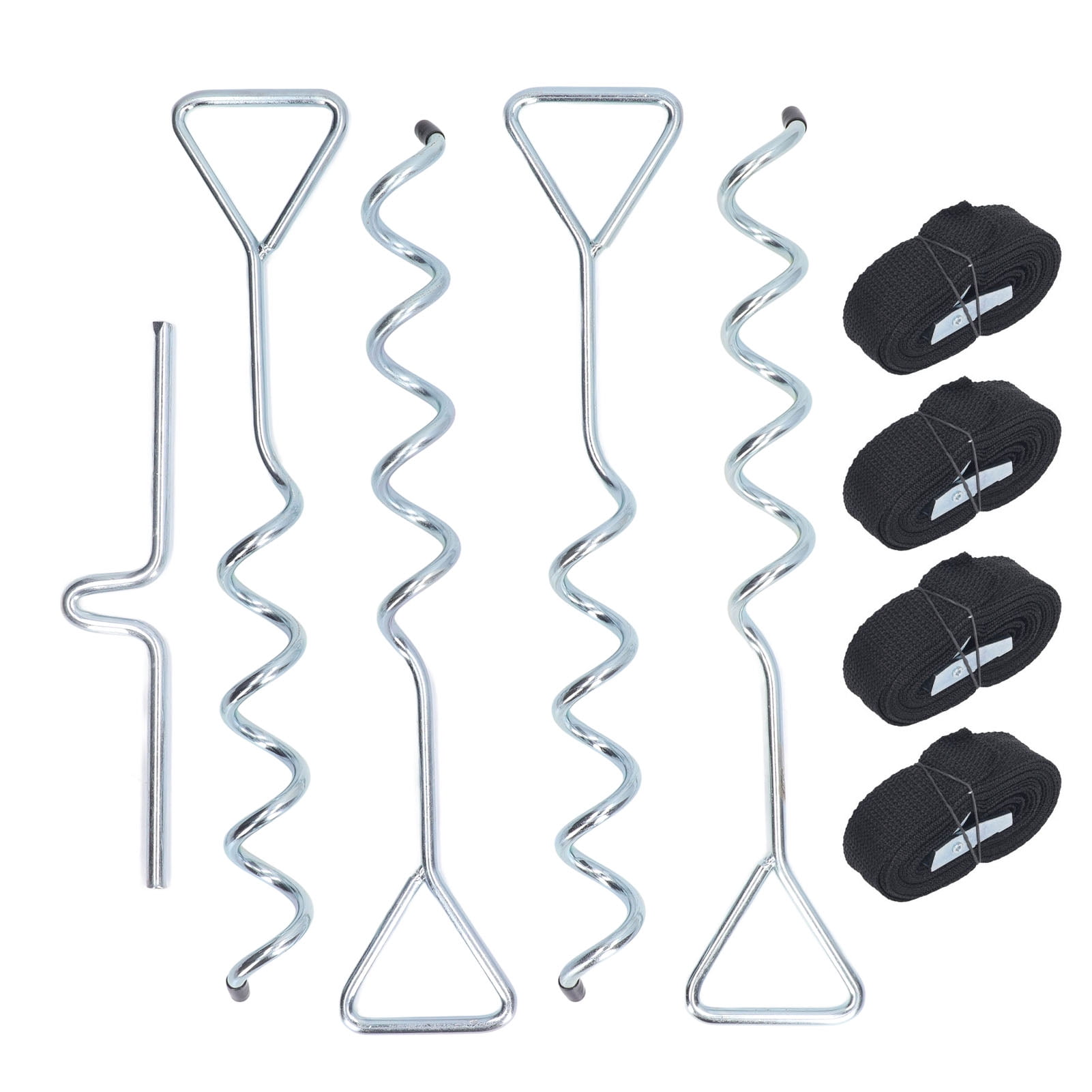 Ground Anchors Multifunctional Steel Stakes Anchor Kit for Trampoline Shed Swing Tent Silver