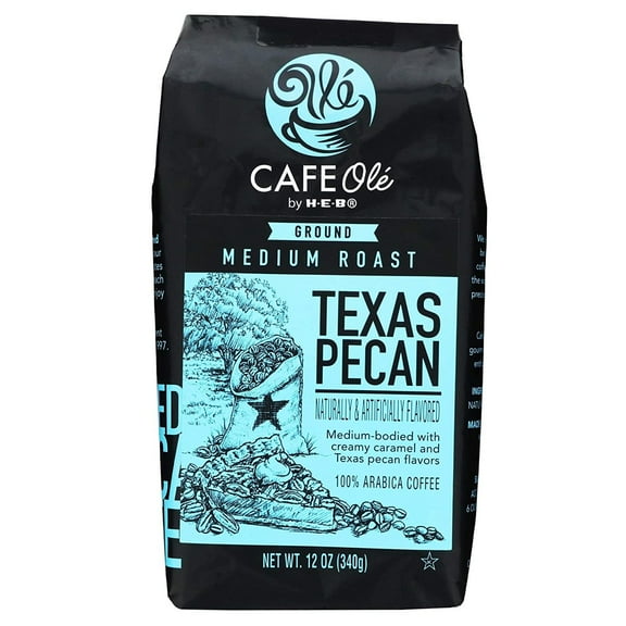 Ground Coffee Roasting Plant Cafe Ole Texas Pecan Ground Coffee, 12 Ounce Pack Of 1