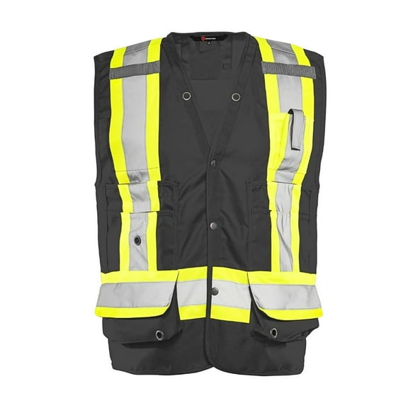 Ground Force Mens Hi Vis Durable Polyester Safety Vest, Reflective Tape, ANSI Class 2 (2XL Chest 52)