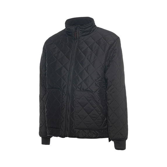 Ground Force Men's Diamond Quilted Freezer Jacket, Black, (XL)
