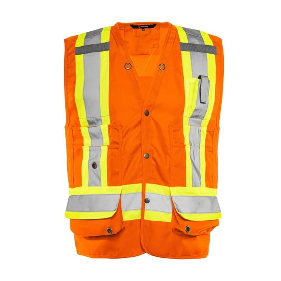 Ground Force  Mens Hi Vis Durable Polyester Safety Vest, Reflective Tape, Class 2 Orange (2XL Chest 49-51)