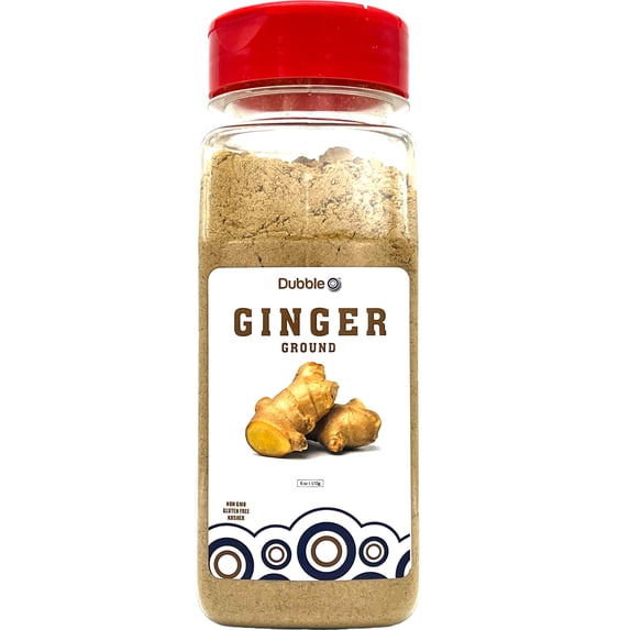 Ground Ginger Powder - 6 oz. ⦾ Non GMO, Kosher, Halal, and Gluten Free ⦾ Dubble O Brand