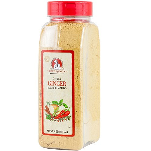 Ground Ginger Roots Powder 1 Pound (16 OZ) - Chef Quality | For Baking GingerBread Pumpkin Pie Ginger Snaps Cookies Cake Donuts | As a Spices Tea Ale Candy Beverage Beer Food Salad (Ginger)