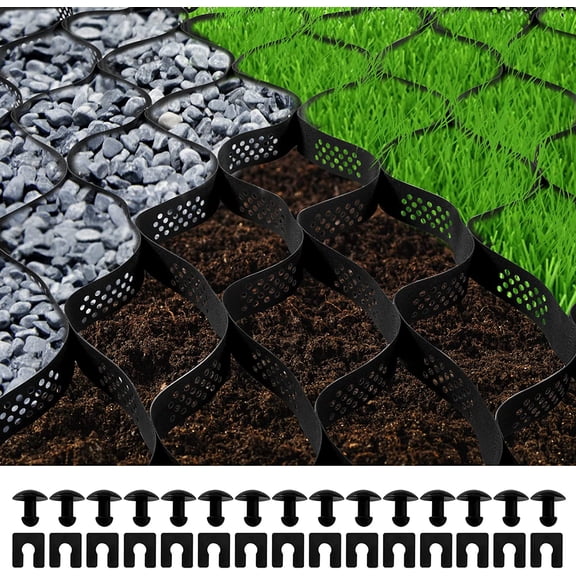Ground Grid 27 ft x 4 ft, 1885 lbs per Sq Ft Load Geo Grid, 2" Depth Permeable Stabilization System for DIY Patio, Walkway, Shed Base, Light Vehicle Driveway, Parking Lot, Grass, and Gravel