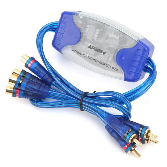 Ground Loop Isolator 4 Channel Gold Plated RCA Noise Filter for Car Audio System