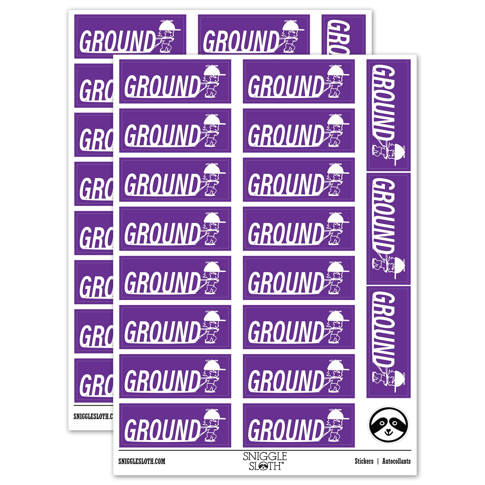 Jogging Mail Ground Mail Service Running Person Sticker Set - Purple - Gloss Finish ...