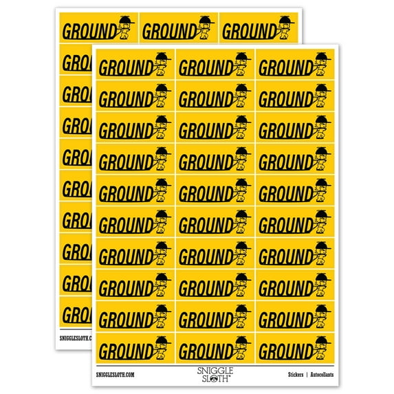 Ground Mail Service Running Person Sticker Set - Yellow - Matte Finish - 1.75" Medium