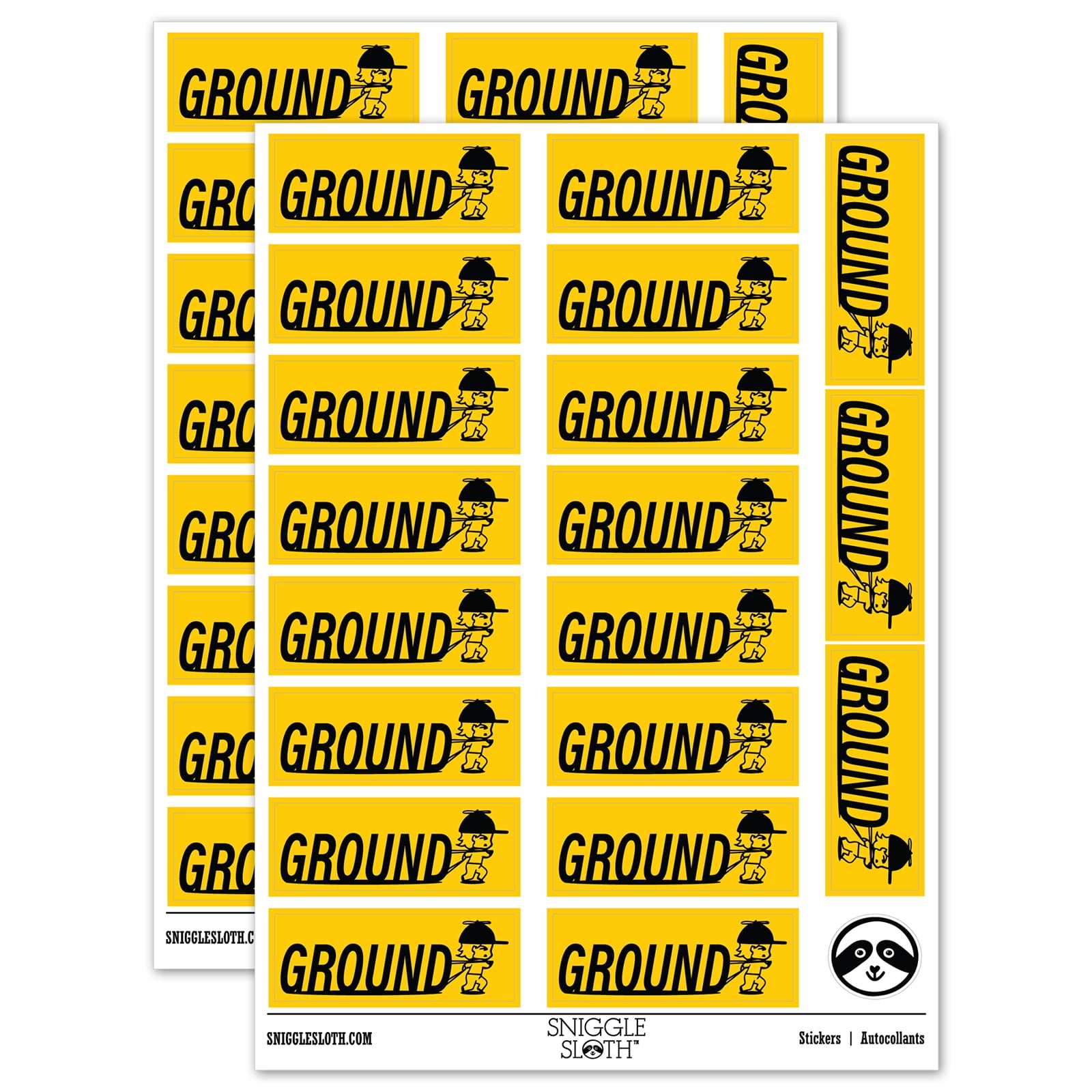 Jogging Mail Ground Mail Service Running Person Sticker Set - Yellow - Matte Finish ...