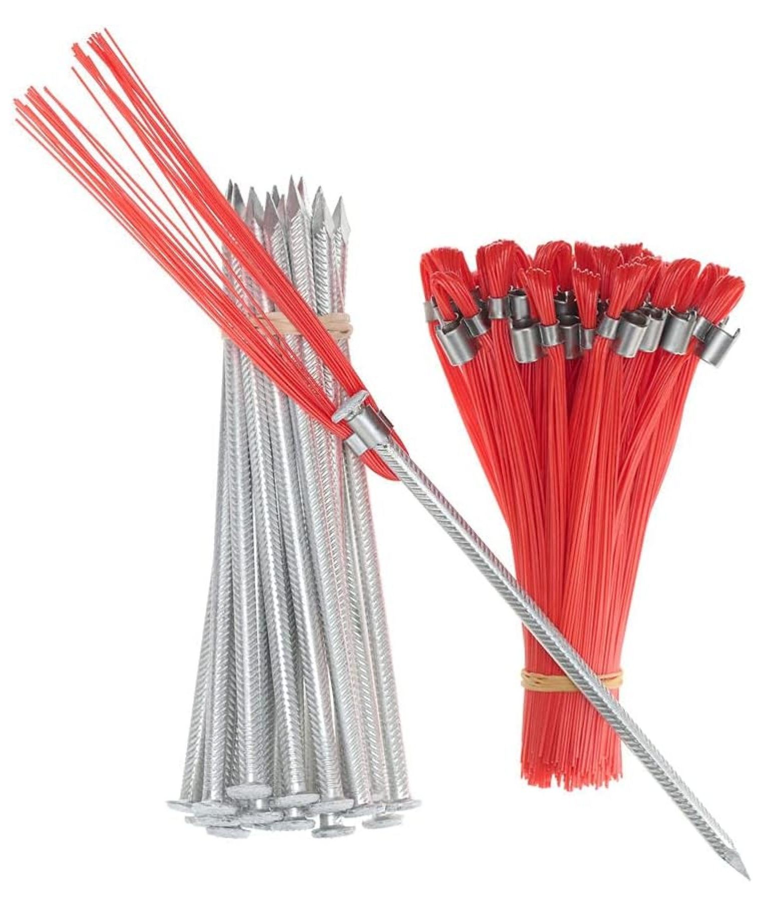 Ground Markers Orange 6 Inch Marking Whiskers with Lightweight NonRust